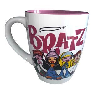 BRATZ GANG Large Double Sided Ceramic Coffee Mug Rose Colored Interior 25 Oz NEW